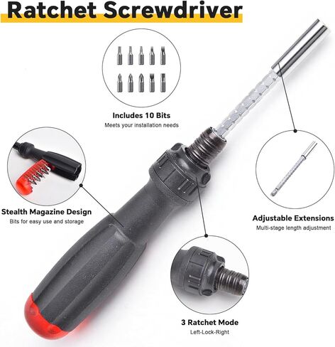 Ratchet Screwdriver 7 PCS Auto Trim Removal Tool Kit, No-Scratch Car Interior Disassembly Set for Dash Radio Audio CarPlay Screen Upgrade & Reverse Camera Installation in Saudi Arabia