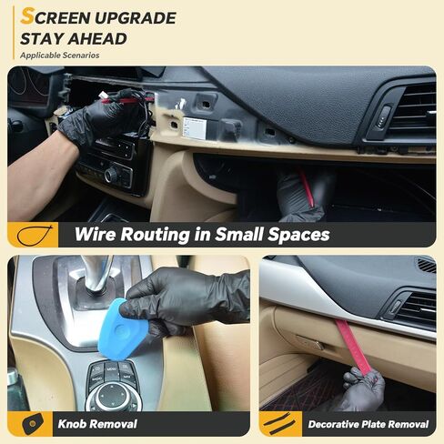 Ratchet Screwdriver 7 PCS Auto Trim Removal Tool Kit, No-Scratch Car Interior Disassembly Set for Dash Radio Audio CarPlay Screen Upgrade & Reverse Camera Installation in Saudi Arabia