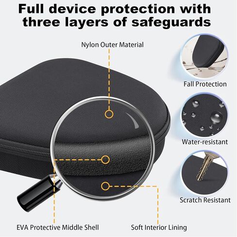 حقيبة حمل صلبة لسماعات الرأس اللاسلكية JBL Tune 720BT 520BT 770NC 670NC 510BT / Live 770NC 780NC 680NC 670NC، منظم تخزين السفر مقاوم للصدمات بتصميم محمول، أسود in Kuwait