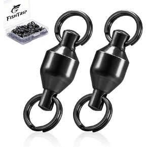 FishTrip Ball Bearing Swivels with Split Rings, Quick Snap Fishing Clips in Saudi Arabia
