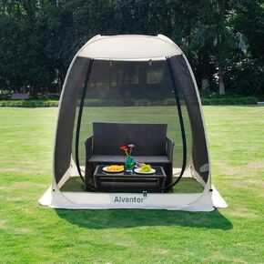 خيمة منزل منبثقة مقاس 12 × 12 بوصة من Alvantor، شرفة خارجية فورية مع شبكة من البعوض وحماية من أشعة الشمس بعامل حماية من أشعة الشمس 50+، مأوى مظلة محمول للفناء والفناء الخلفي والتخييم (8-10 أشخاص)، رمادي فحمي in Kuwait