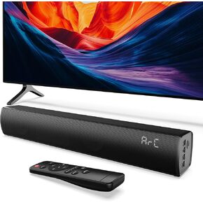 شريط صوت للتلفزيون الذكي بقوة 60 وات، مكبر صوت بلوتوث 5.3 مع HDMI ARC، بصري، AUX، USB، مكبر صوت تلفزيوني محيطي، 3 أوضاع EQ، شريط صوت المسرح المنزلي للتلفزيون/الكمبيوتر/الألعاب/جهاز العرض، أسود in Kuwait