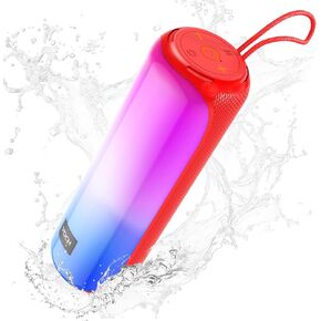 VOCH Bluetooth 5.3 Speaker with RGB Light, Portable Wireless Speaker with 20H Playtime, TWS Stereo Sound, IPX7 Waterproof, USB&TF Card Support, Loud Sound for Outdoor Camping Home Travel Party Red in Saudi Arabia