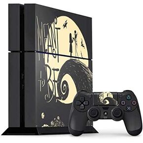 ملصق Skinit المخصص للألعاب متوافق مع وحدة تحكم PS4 وحزمة وحدة التحكم - مرخص رسميًا من ديزني The Nightmare Before Christmas Jack and Sally من المفترض أن يتم تصميمهما in Kuwait