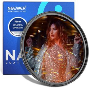 NEEWER 58mm Colorful Starlight Brushed Camera Lens Filter, Special Effects Filter with Anamorphic Flare, Shinning Starburst Lens Filter, Photography Prism Lens Filter, Camera Lens Accessory in Kuwait