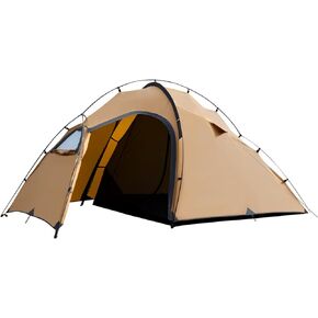 2 Person Camping Tent with Stove Jack, Waterproof Tent, Double Door Design, Easy Setup Y-Pole Structure, 4-Season, Spacious Hot Tent for Winter Backpacking Hiking in Saudi Arabia