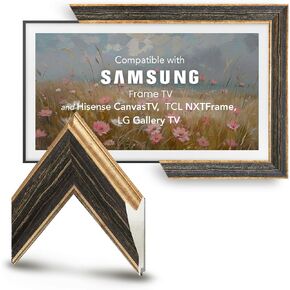 Lisbon Aged Gold Handmade Decorative TV Frame – Compatible with Samsung Frame, Hisense CanvasTV, TCL NXTFrame and LG Gallery Style TVs (Fits 2021-2025 Frame TV, 65'') in Saudi Arabia
