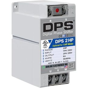 محول DPS أمريكي أحادي الطور إلى 3 مراحل، 2 حصان، 6 أمبير، الإدخال/الإخراج 200 فولت - 240 فولت، محول الطور الرقمي، يجب استخدامه لمحرك 1 حصان (0.75 كيلو واط) 3 أمبير، يجب استخدام DPS لمحرك واحد فقط، مدرج في قائمة UL in Kuwait