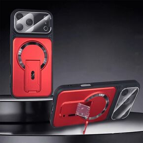 Magnetic Invisible Stand Case for iPhone 17/16/15/14/13 Series, 360° Drop Protection, Camera Lens Protector (iPhone 15Pro,Black) in Saudi Arabia