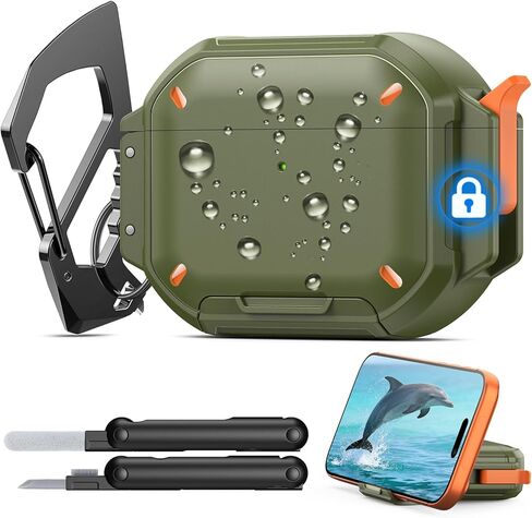 MoKo for AirPods Pro 3 Case Cover with Lock, Waterproof, Black in Kuwait