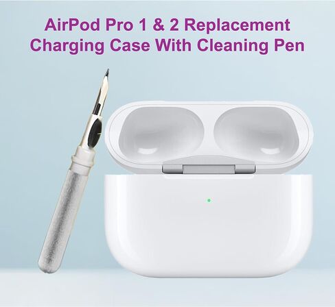 Replacement Charging Case for AirPods Pro 1&2 Generation with fast Wireless and Wired Charging, Bluetooth Pairing and Sync Button, 680mAh Battery with Multi-Function Cleaning Tool. No Earbuds/Airpods. in Saudi Arabia