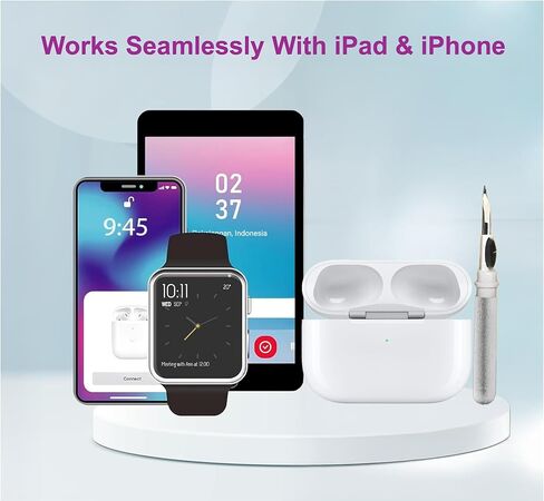 Replacement Charging Case for AirPods Pro 1&2 Generation with fast Wireless and Wired Charging, Bluetooth Pairing and Sync Button, 680mAh Battery with Multi-Function Cleaning Tool. No Earbuds/Airpods. in Saudi Arabia