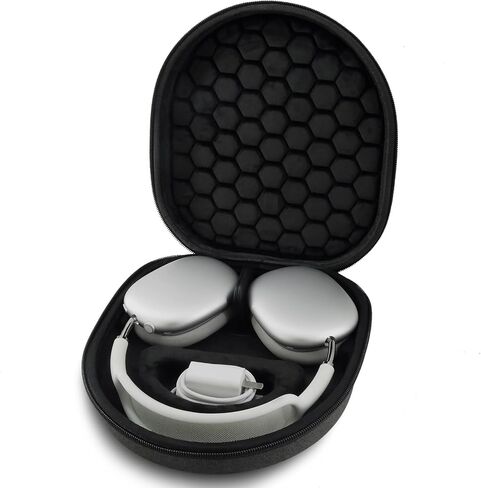 حافظة ذكية لأجهزة Apple AirPods Max/AirPods Max 2، حقيبة حمل للسفر ذات هيكل صلب مع دعم وضع السكون، حماية غطاء قرص العسل، منظم تخزين محمول لسماعات الرأس والملحقات (رمادي فحمي) in Saudi Arabia