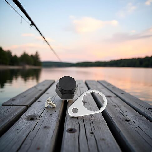 1Set M7 Fishing Reel Screws Nut Caps, Metal Fishing Reel Handle Screw Cap Crank Nuts and Locking Plate Replacement for Left and Right Hand Plate DIY Fishing Accessory Fishing Reel Replacement Parts in Saudi Arabia