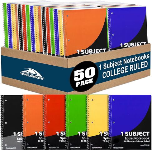 Trail maker Bulk Notebooks 50 Pack - One Subject Notebooks College Ruled Bulk Notebooks for Kids, School, Journaling, Note Taking, Students, or Work in Saudi Arabia
