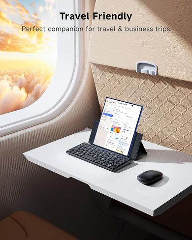 Ultra-Compact Keyboard & Mouse for Samsung Galaxy Z Fold 7/6/5, Portable Mini Wireless Keyboard for Travel, Dual-Bluetooth Channel & Adjustable Kickstand & Leather Cover Case for Motorola Razr Fold in Saudi Arabia