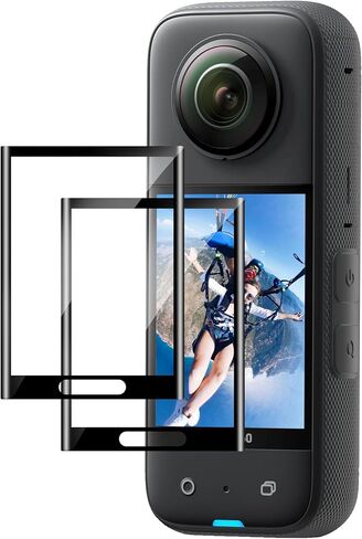 واقي شاشة من الزجاج المقوى FitTSILL لهاتف Insta 360 X5/X4، زجاج مقسى فائق الدقة 0.28 مم، صلابة 9H مقاومة للخدش ومضادة لبصمات الأصابع وخالية من الفقاعات insta 360x5 مجموعة ملحقات in Saudi Arabia