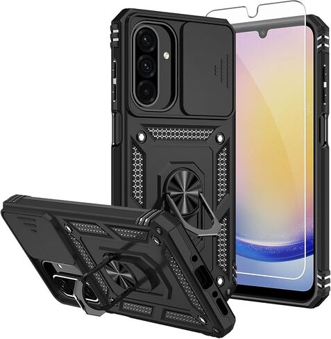 حافظة هاتف Galaxy A17 5G، مع واقيات شاشة عالية الدقة وغطاء عدسة الكاميرا، حماية من السقوط من الدرجة العسكرية بطول 16 قدمًا، حافظة هاتف واقية بمسند مغناطيسي لهاتف Samsung A17 5G، أزرق in Kuwait