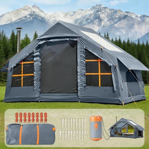 Inflatable Camping Tent,Easy Set up with Electric Air Pump, Waterproof Blow Up Tent for Adults, Portable Outdoor for Camping&Hiking in Saudi Arabia