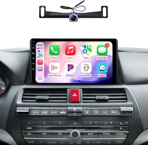 4G+64G لسيارة Honda Accord 8th 2008 2009 2010 2011 2012 2013 ترقية ستيريو الراديو مع Carplay Android Auto GPS Navigation SWC كاميرا احتياطية بلوتوث تعمل باللمس in Saudi Arabia