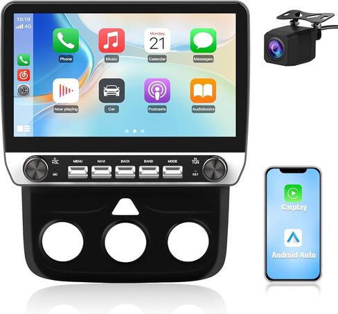 Android 15 Car Radio for Dodge Ram 2013-2019 1500 2500 3500, 10 Inch Stereo with Keys and knobs, 2GB+64GB, Wireless CarPlay Android Auto GPS FM WiFi SWC (Only fit Manual AC) in Saudi Arabia