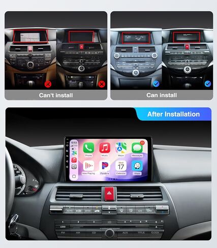4G+64G لسيارة Honda Accord 8th 2008 2009 2010 2011 2012 2013 ترقية ستيريو الراديو مع Carplay Android Auto GPS Navigation SWC كاميرا احتياطية بلوتوث تعمل باللمس in Saudi Arabia