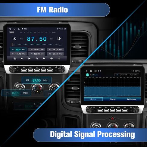 Android 15 Car Radio for Dodge Ram 2013-2019 1500 2500 3500, 10 Inch Stereo with Keys and knobs, 2GB+64GB, Wireless CarPlay Android Auto GPS FM WiFi SWC (Only fit Manual AC) in Saudi Arabia