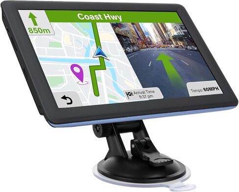 جهاز ملاح GPS لشاحنة السيارة RV، شاشة لمس 7 بوصة، أحدث خريطة لعام 2026، نظام ملاحة لتذكير الاتجاه المنطوق بالصوت الحقيقي، نظام تحديد المواقع العالمي للمركبة مع السرعة والتحذير من الضوء الأحمر (أزرق) in Kuwait