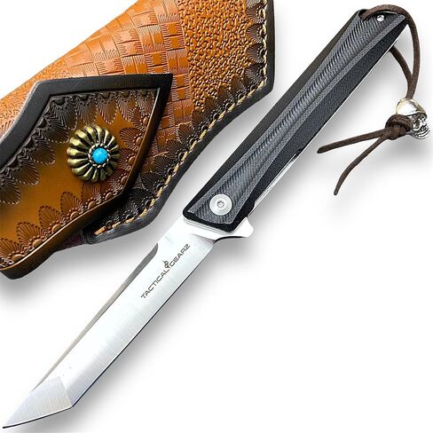 سكين جيب قابل للطي EDC من TACTICAL GEARZ، مقبض G10، شفرة فولاذية D2 (Crux ST) in Kuwait