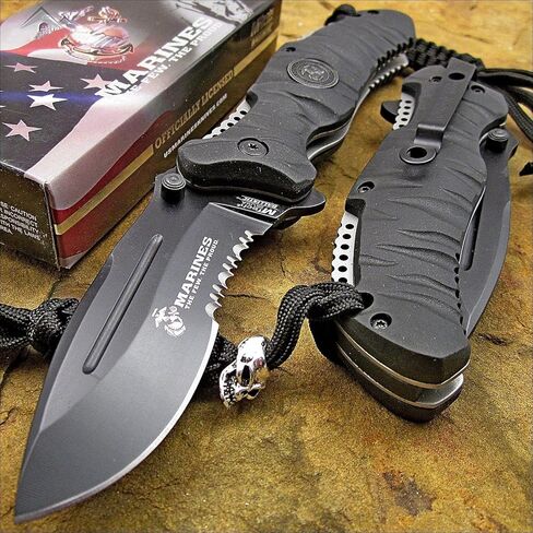 MARINES Open MILITARY TACTICAL Folding Pocket Blade Knife USMC in Saudi Arabia