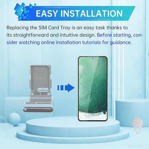 for Samsung Galaxy S22 Plus Sim Card Tray Replacement (Single SIM Version) Pink Gold Card Tray Slot Holder Bracket Adapter with Needle Ejector for S22+ Plus SM-S906U SM-S906U1 in Saudi Arabia
