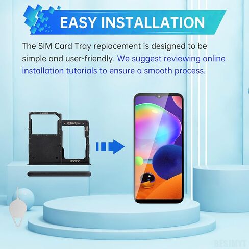 استبدال صينية بطاقة Sim لهاتف Samsung Galaxy A31 (إصدار SIM واحد) Prism Crush محول فتحة صينية البطاقة السوداء مع قاذف إبرة لـ A31 SM-A315F in Saudi Arabia