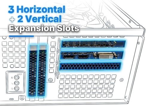 حقيبة كمبيوتر صناعية 3U Rackmount، 2 X فتحات توسعة عمودية كاملة الارتفاع و3 X فتحات توسعة كاملة الارتفاع أفقية، دعم 360 Liquid CPU AIO، منفذ PCIE 4.0 + منافذ USB 3.0 in Saudi Arabia
