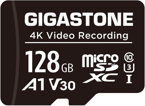 بطاقة GIGASTONE 128GB Micro SD A1 V30 حزمة واحدة، فيديو 4K Pro، كاميرا أمان، كاميرا داش، طائرة بدون طيار، بطاقة ذاكرة MicroSDXC بسرعة 100 ميجابايت/ثانية UHS-I فئة 10، مع محول in Kuwait