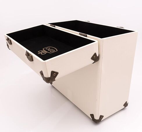 GPO Portable Retro-Style Carry Case for LPs, Albums and 12-Inch Vinyl Records (Holds 30 Albums) â€“ Cream & Tan in Saudi Arabia