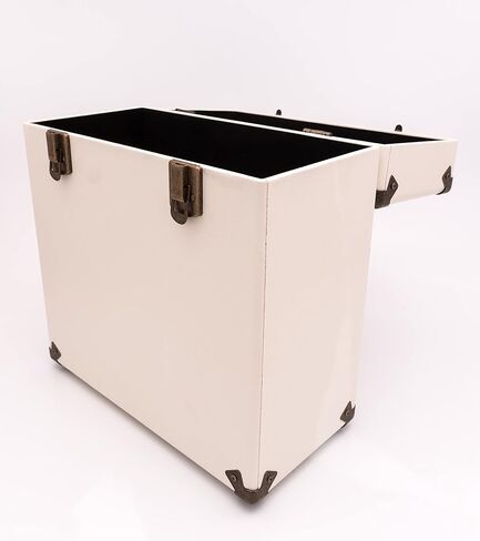 GPO Portable Retro-Style Carry Case for LPs, Albums and 12-Inch Vinyl Records (Holds 30 Albums) â€“ Cream & Tan in Saudi Arabia