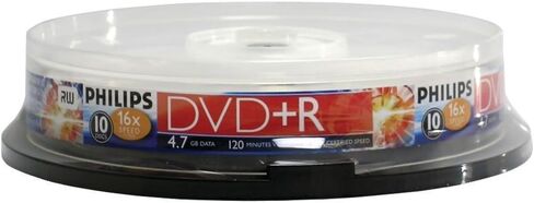 HOODR4S6B10F - PHILIPS DR4S6B10F 17 4.7 جيجابايت 16x DVD+Rs (10 قطع لصندوق الكيك) in Saudi Arabia