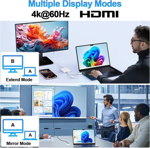 محول USB-C وLightning إلى HDMI لأجهزة iPhone iPad إلى TV 4K@60 هرتز معتمد من Apple MFi Lightning/Type-C Digital AV HDMI محول 2.0 سلك متوافق مع iPhone 17 16 15 14 ipad Samsung، Switch 60W PD in Saudi Arabia