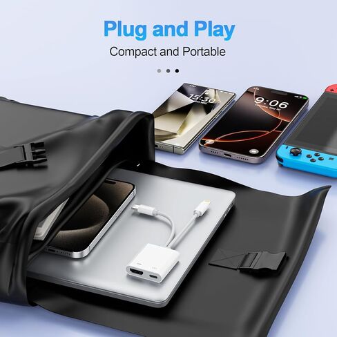 محول USB-C وLightning إلى HDMI لأجهزة iPhone iPad إلى TV 4K@60 هرتز معتمد من Apple MFi Lightning/Type-C Digital AV HDMI محول 2.0 سلك متوافق مع iPhone 17 16 15 14 ipad Samsung، Switch 60W PD in Saudi Arabia