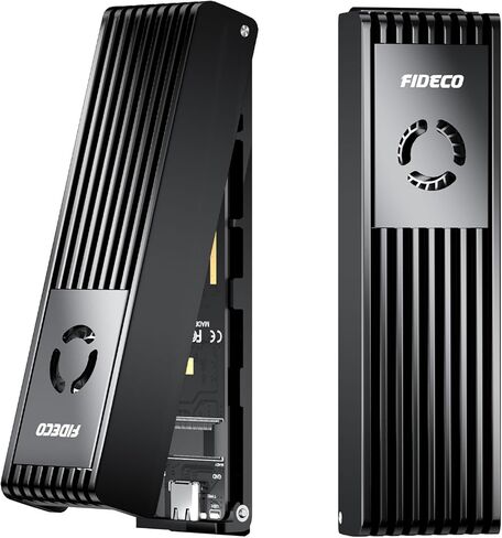 حاوية FIDECO M.2 NVMe SATA SSD، محول M.2 NVMe إلى USB مع مروحة تبريد، USB 3.2 Gen 2 (10 جيجابت في الثانية) قارئ SSD لمفتاح M & M+B، يدعم UASP والتشذيب، تركيب بدون أدوات in Saudi Arabia