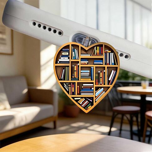 Heart shaped Bookshelf Dust Plug Acrylic Charms for electronic products,Type-C Charging Port Dust Plugs Pendant Compatible with E-Reader Phone Tablet, Gift for Christmas, Birthday, Anniversary Day in Saudi Arabia