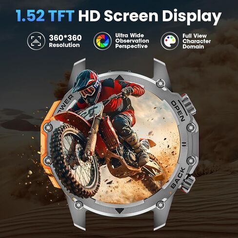 Hwagol Smart Watches for Men (Call/Notification),1.52''HD Military Smart Watch with Heart Rate/Sleep Monitor/Pedometer for Android and iOS,DIY Design Fitness Tracker,1 Pack with 2-Piece Look Set in Saudi Arabia