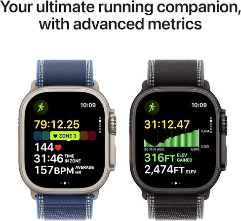 Apple Watch Ultra 3 [نظام تحديد المواقع + شبكة خلوية 49 ملم] هيكل متين من التيتانيوم مع حلقة ميلانو من التيتانيوم الأسود، مقاس L (متجدد) in Saudi Arabia