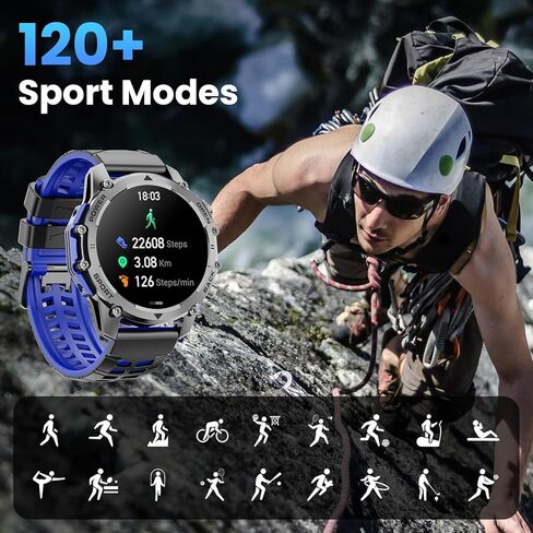 Hwagol Smart Watches for Men (Call/Notification),1.52''HD Military Smart Watch with Heart Rate/Sleep Monitor/Pedometer for Android and iOS,DIY Design Fitness Tracker,1 Pack with 2-Piece Look Set in Saudi Arabia