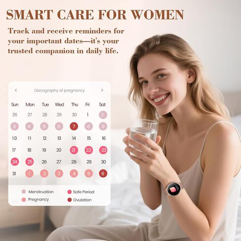 WalkerFit Smart Watch for Women, 1.32" AMOLED Curved Fitness Tracker for Mom, Make/Answer Call, IP68 Waterproof, Wireless Charging, Heart Rate/Sleep Monitor, iOS & Android Compatible,123+ Sports Modes in Saudi Arabia