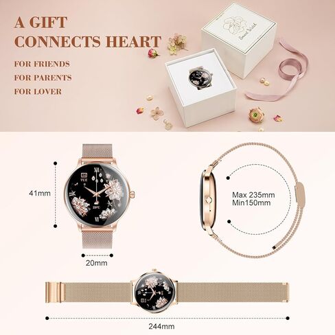 WalkerFit Smart Watch for Women, 1.32" AMOLED Curved Fitness Tracker for Mom, Make/Answer Call, IP68 Waterproof, Wireless Charging, Heart Rate/Sleep Monitor, iOS & Android Compatible,123+ Sports Modes in Saudi Arabia