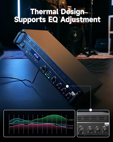 Donner Power Amplifier, 2 Channel Audio Amplifier with Bluetooth 5.3, EQ Controls, 100W RMS and 225W @4Ω Bridgeable, Versatile Inputs, for Home Party, Live Sound, DJs and Garage, MAMP7 in Saudi Arabia