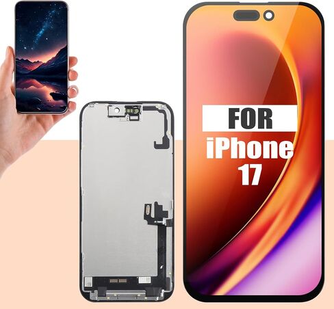 شاشة Incell لشاشة iPhone 17 البديلة لشاشة iPhone 17 LCD A3520، A3258، A3519، A3521 أجزاء إصلاح مجموعة التحويل الرقمي ثلاثية الأبعاد (أسود بدون إطار) in Saudi Arabia