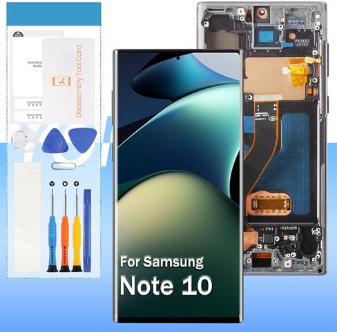 استبدال الشاشة لهاتف Samsung Galaxy Note 10 SM-N970F SM-N970U SM-N9700 6.3 بوصة شاشة LCD تعمل باللمس مع إطار أسود (Incell، وليس بصمة الإصبع) in Saudi Arabia