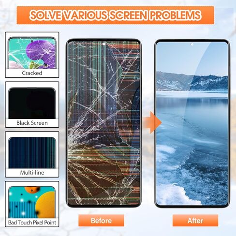 for Samsung Galaxy S21 Ultra Screen Replacement, OLED Display Assembly with Black Frame & Full Repair Tool Kit, Easy DIY Installation for SM-G998B SM-G998U - Cracked Screen Fix in Saudi Arabia